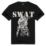 S.W.A.T # 2 -  Man T-Shirt Short Sleeve O Neck Cotton - Indigo-Temple