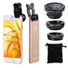 3 in 1 Mobile Phone Clip Lenses - Indigo-Temple