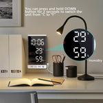 Stylish Multifunctional LED Mirror Alarm Clock