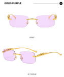 Unisex Leopard Luxury Rimless Sunglasses