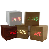 Wooden LED Multi Alarm Clock - Indigo-Temple