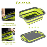 Foldable 2 in 1 Silicone Cutting Board & tub