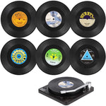 Retro Vinyl Record Heat-Resistant Cup Coasters(6pcs )