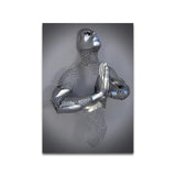 3D Metal Figure Statue Art Canvas Poster