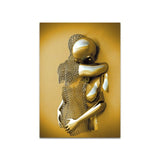 3D Metal Figure Statue Art Canvas Poster