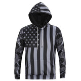 ISTider American Flag Printed Camouflage Sleeves Patchwork Men's Hoodies Cool Casual Sportwear High Quality Brand Clothing - Indigo-Temple
