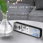 Smart Mirror Led Rechargeable Large Alarm Clock