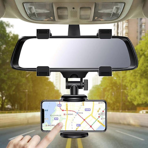 Car Rearview Mirror Rotatable Phone Mount