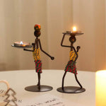 Pinturesque Metal African Style Candle Holder
