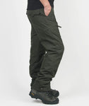 Double Layer Military Flannel Lined Cargo Pants - Indigo-Temple