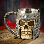 Stainless Steel  Double Wall Skull Beer Mug - Indigo-Temple