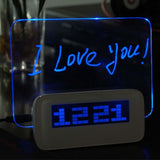 LED Message Board Alarm Clock - Indigo-Temple