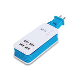 2-IN-1 Travel Adapter - 4 USB Hub & Extension Cord - Indigo-Temple