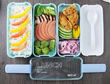 3 Layers Microwave Bento Lunch Box - Indigo-Temple