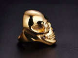 Stainless steel skull ring - Black\Gold - Indigo-Temple
