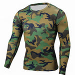 Military Quick Dry Camo Long Sleeve T-Shirt - Indigo-Temple