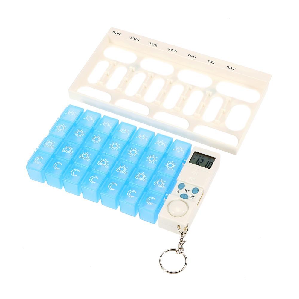 7days Pill Organizer + Reminder Alarm - Indigo-Temple