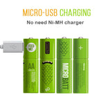 Mirco USB Rechargeable Batteries - Indigo-Temple