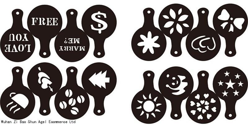 Coffee Stencil Template 16Pcs - Indigo-Temple