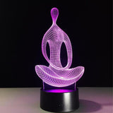 3D MEDITATION YOGA NIGHT LAMP - Indigo-Temple