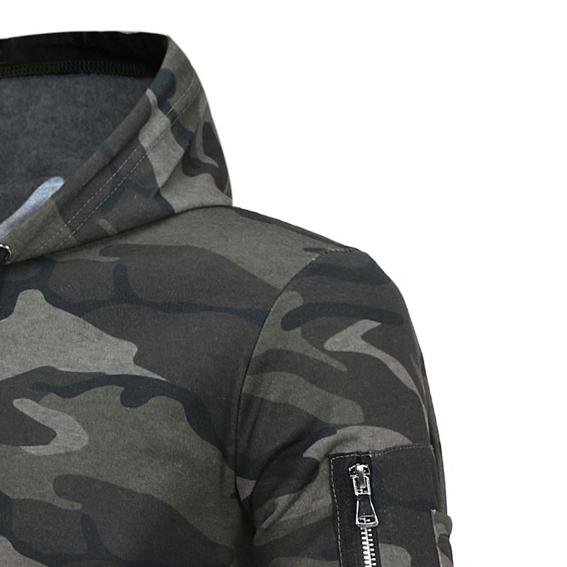 Delta 433 -Tactical Side Pocket Camouflage Hoodie - Indigo-Temple