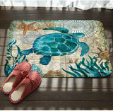 Marine Animals Anti-Slip Floor Mat Carpet - Indigo-Temple