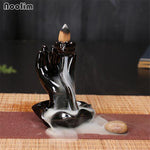 Mini Ceramic Waterfall Backflow Incense Burners - Indigo-Temple