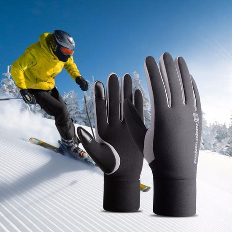 Windproof Elastic Ski Gloves - Indigo-Temple