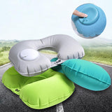 Hand-Press Inflatable Travel Pillow - Indigo-Temple