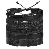 IF ME™ Vintage Multi-Layer Men's Leather Bracelet Sets - Indigo-Temple