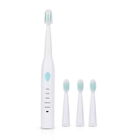 Electric Toothbrush With 3 Brush Heads - Indigo-Temple