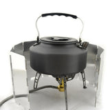 Strong Durable 9 Plates Foldable Stove Windshield - Indigo-Temple