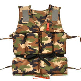 Adult & Children Camo Life Jackets with Whistle - Indigo-Temple