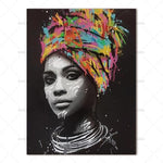 African Style Women's Portrait Art - Indigo-Temple