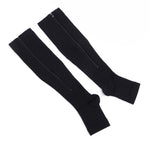 Open-Toe Pain Relief Zip-Up Compression Socks - Indigo-Temple
