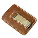 Genuine Leather Wallet with Money-Clip - Indigo-Temple