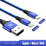 3-IN-1 3A Super Fast Charge Cable (USB+TypeC+iPhone) - Indigo-Temple