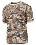 Summer Army  Breathable Camo Military T-Shirt - Indigo-Temple