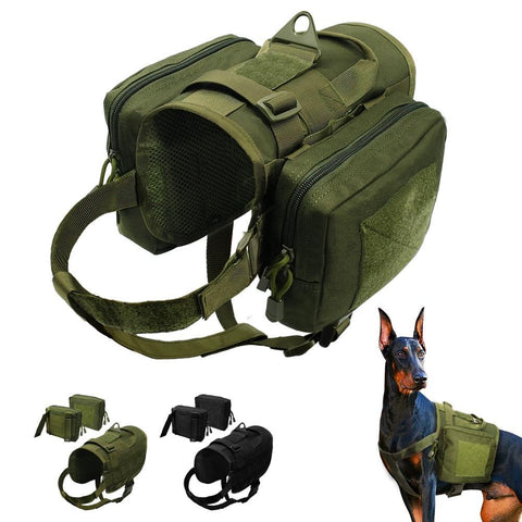 Tactical Dog Harness With Detachable Utility Pouches - Indigo-Temple