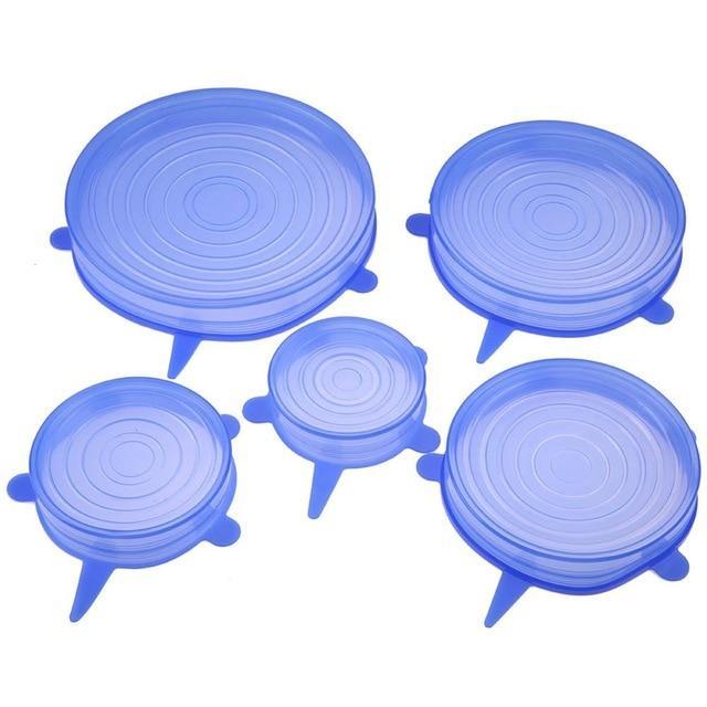 Smart Kitchen "Stretch & Seal" Lids (6 pcs set) - Indigo-Temple