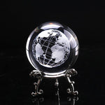 3D Laser-Engraved Decorative Crystal Globe - Indigo-Temple