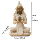 Meditating Buddha Sandstone Statue (Various Styles) - Indigo-Temple