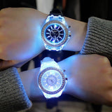 7-Color Luminous LED Flash Unisex Watch - Indigo-Temple