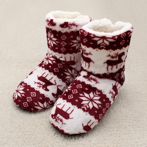 Unisex Cozy Cotton Slipper Boots - Indigo-Temple