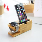 Natural Bamboo Charging Dock For Apple Phone and Watch - Indigo-Temple