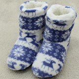 Unisex Cozy Cotton Slipper Boots - Indigo-Temple