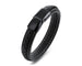 SAMU - Stainless Steel Magnetic Clasps Black Leather Bracelet - Indigo-Temple