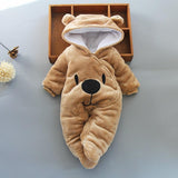 Winter Warm Teddy Bear Style Baby Romper - Indigo-Temple