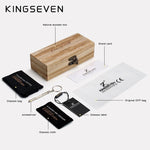 KINGSEVEN™ Natural Wood Polarized Unisex Sunglasses - Indigo-Temple