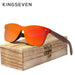 KINGSEVEN™ Natural Wood Polarized Unisex Sunglasses - Indigo-Temple